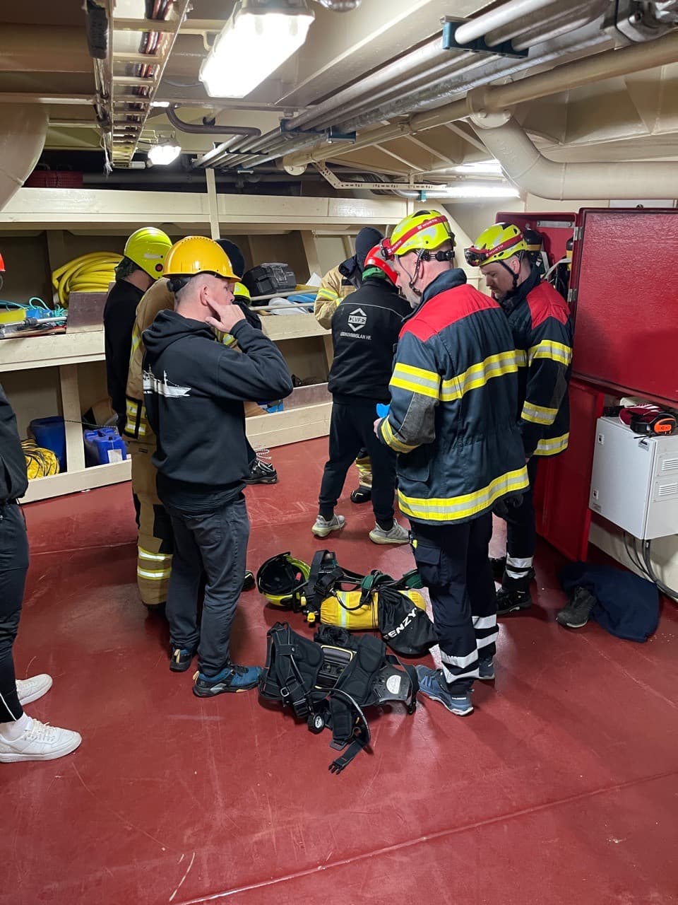 Hoffell and Ljósafell held a fire drill with the fire brigade