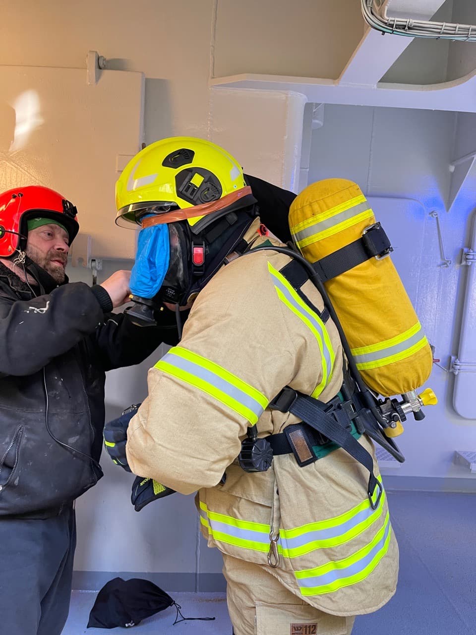 Hoffell and Ljósafell held a fire drill with the fire brigade